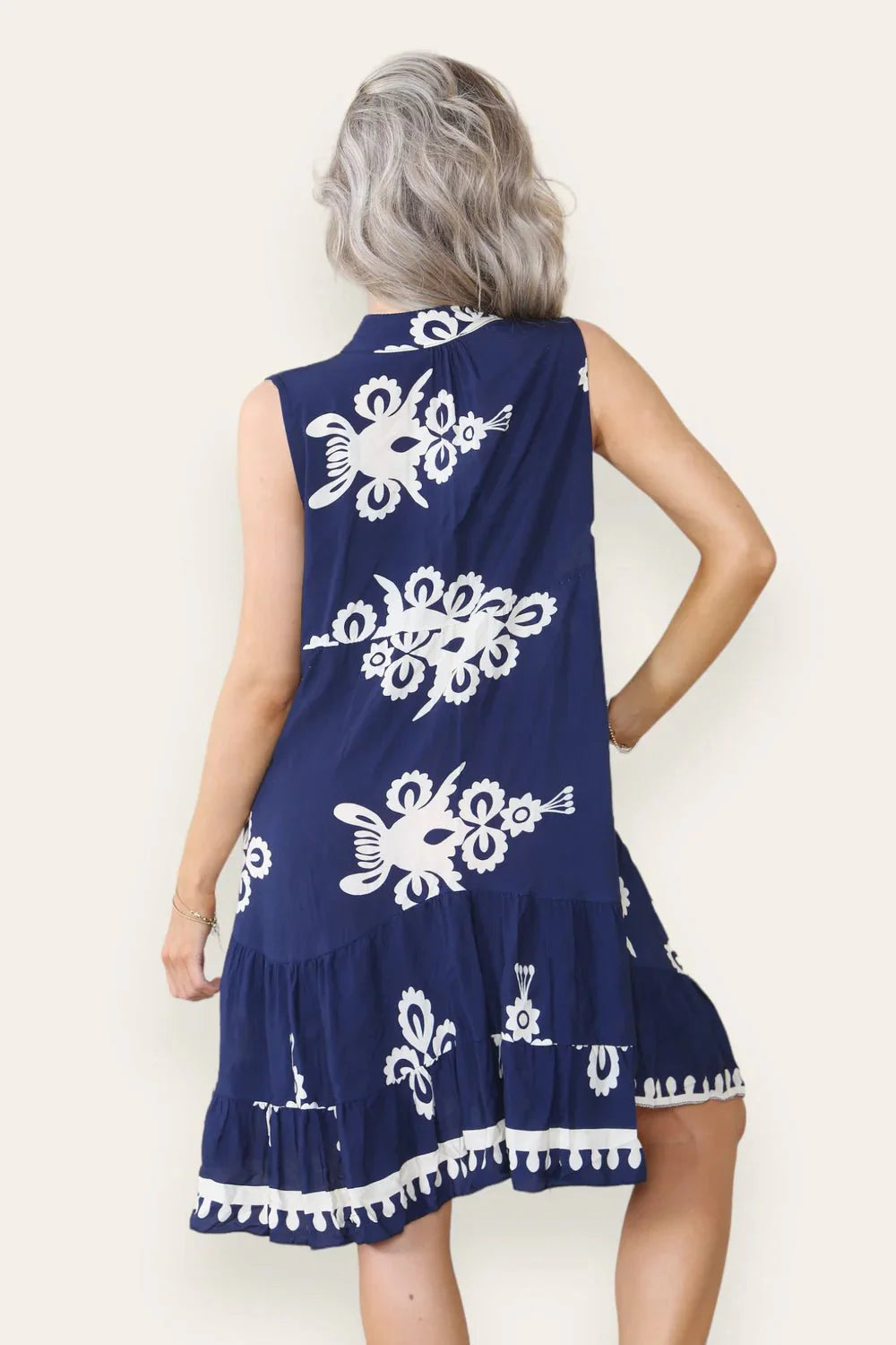 Robe blouse sans manches imprimée Umi