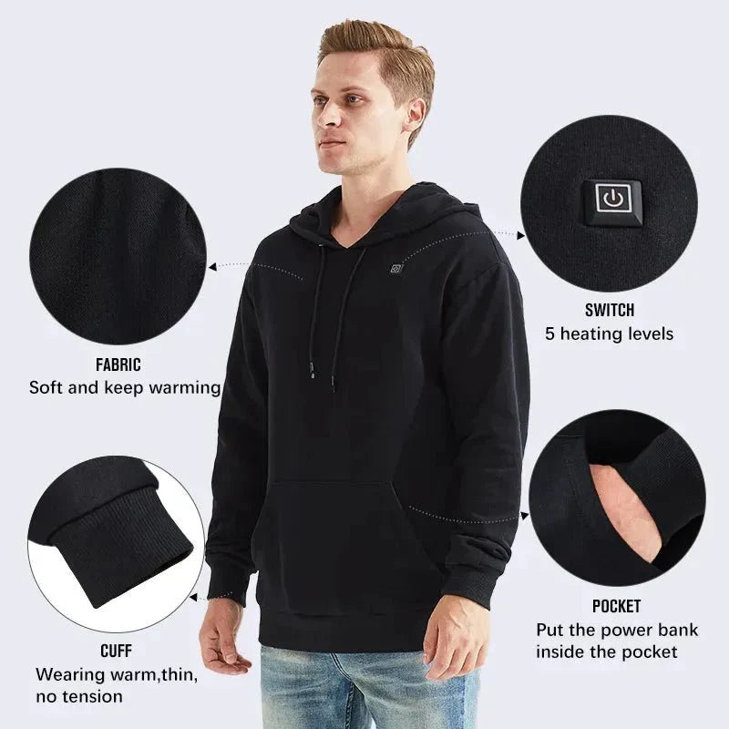 Sweats à capuche chauffants USB unisexes