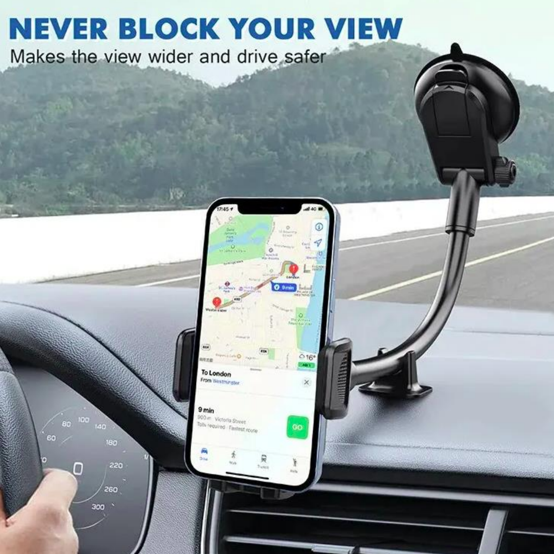 Car Phone Holder (Adjustable, Gooseneck) - www.Shopthatapp.com