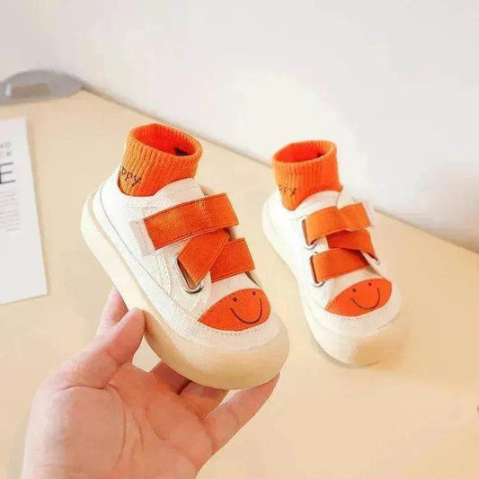 Velcro Round Head Anti-kick Soft Bottom Casual Shoes Tide - www.Shopthatapp.com