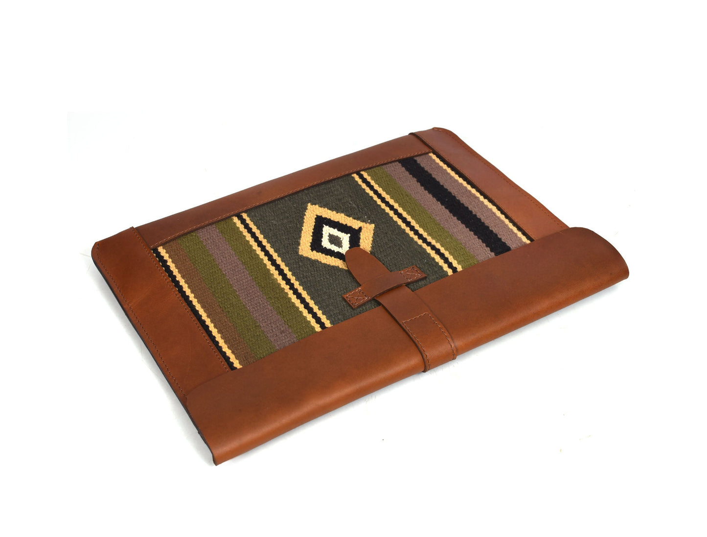 Vintage bohemian Leather Mac Book Sleeve - Caramel Brown - www.Shopthatapp.com