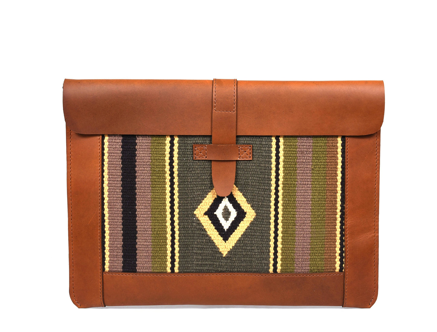 Vintage bohemian Leather Mac Book Sleeve - Caramel Brown - www.Shopthatapp.com