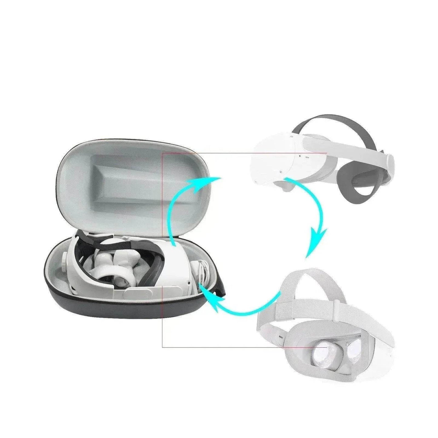 VR Glasses, Headband, Handbag, Zipper Storage Bag, Comfortable and Portable - www.Shopthatapp.com