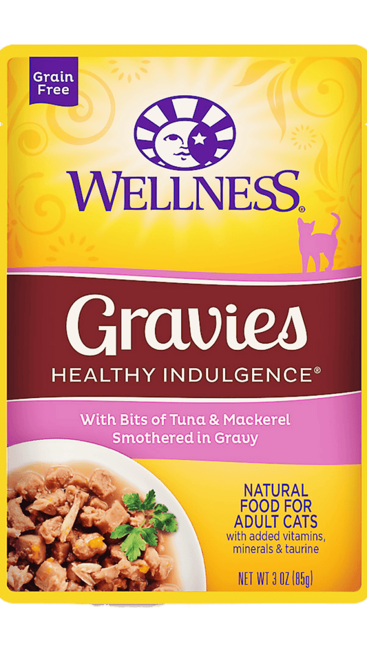 Wellness Healthy Indulgence® Gravies Tuna & Mackerel - Cat Wet Food (3 oz) - EXPIRES Aug 19 2024 - www.Shopthatapp.com