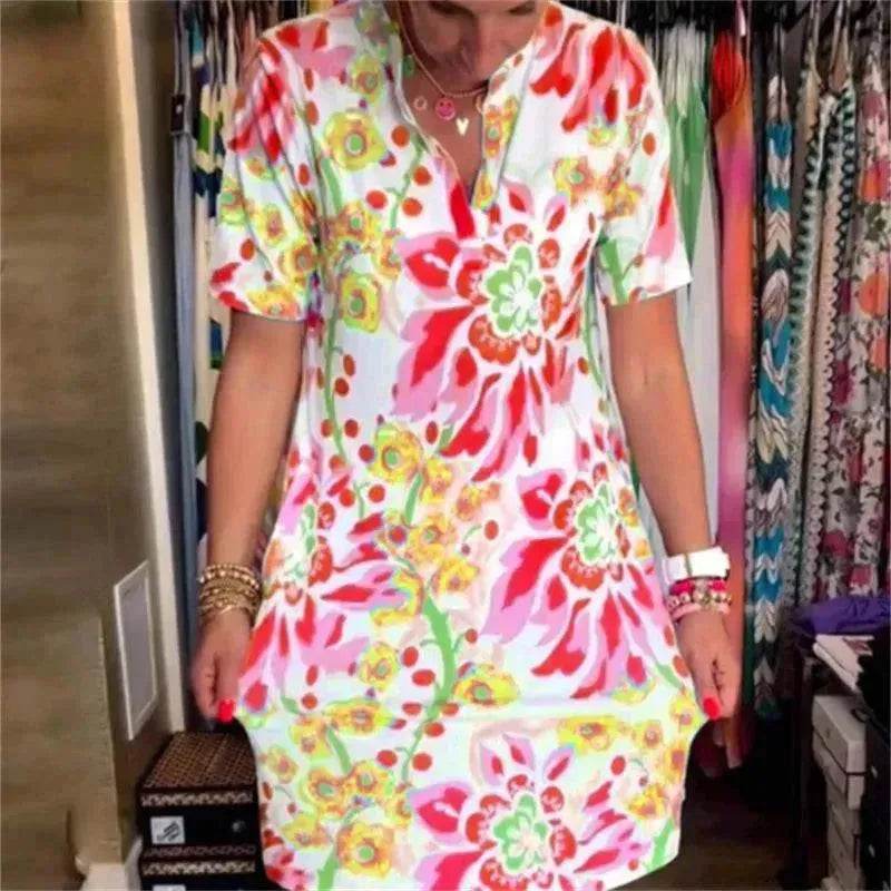 Women's Fashion Casual Digital Printing Loose Dress - www.Shopthatapp.com