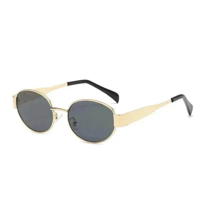 Women's Metal Retro Oval Sunglasses - www.Shopthatapp.com