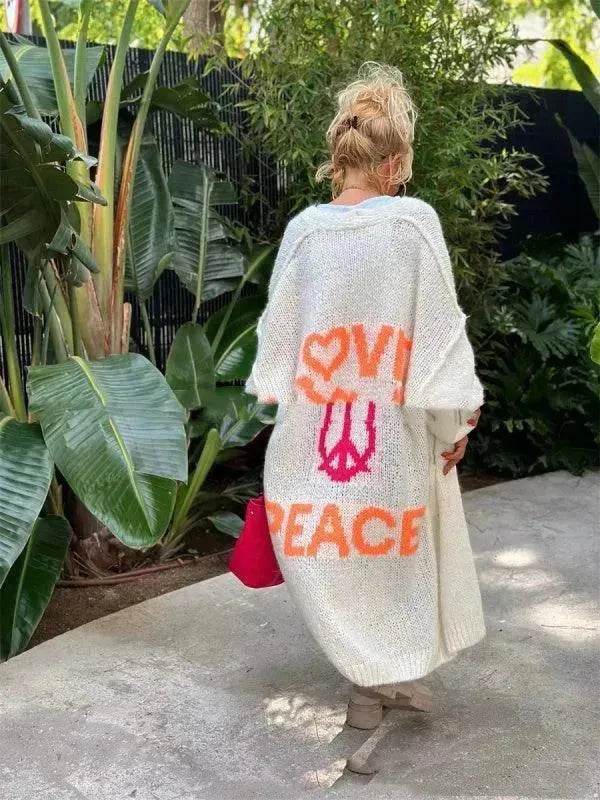 Women's Off Jacquard Casual Cardigan Sweater - www.Shopthatapp.com