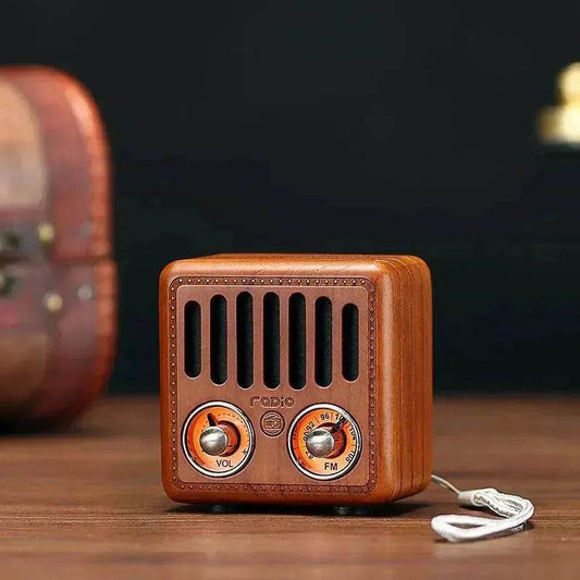 Wooden Bluetooth Speakers Retro Solid Wooden Audio With Radio Card - www.Shopthatapp.com