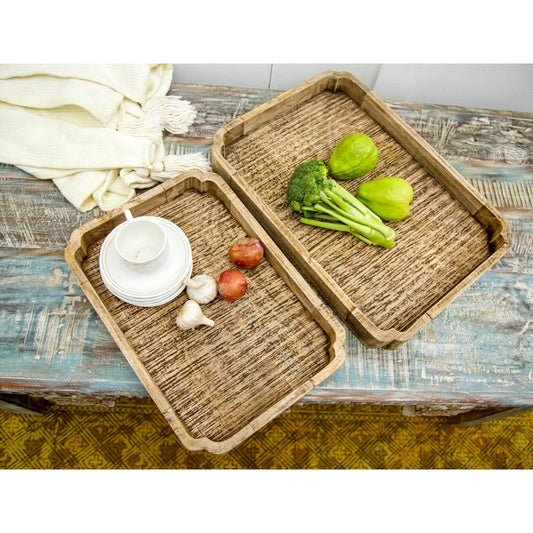 Wooden Serving Tray, Set Of 2 - www.Shopthatapp.com