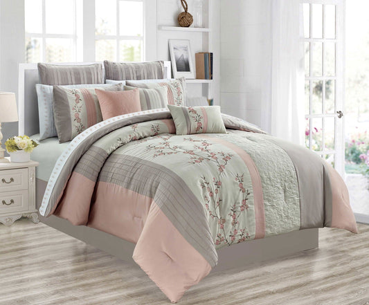 Woven Comforter Bedding Set 7Pcs Queen Celina - www.Shopthatapp.com
