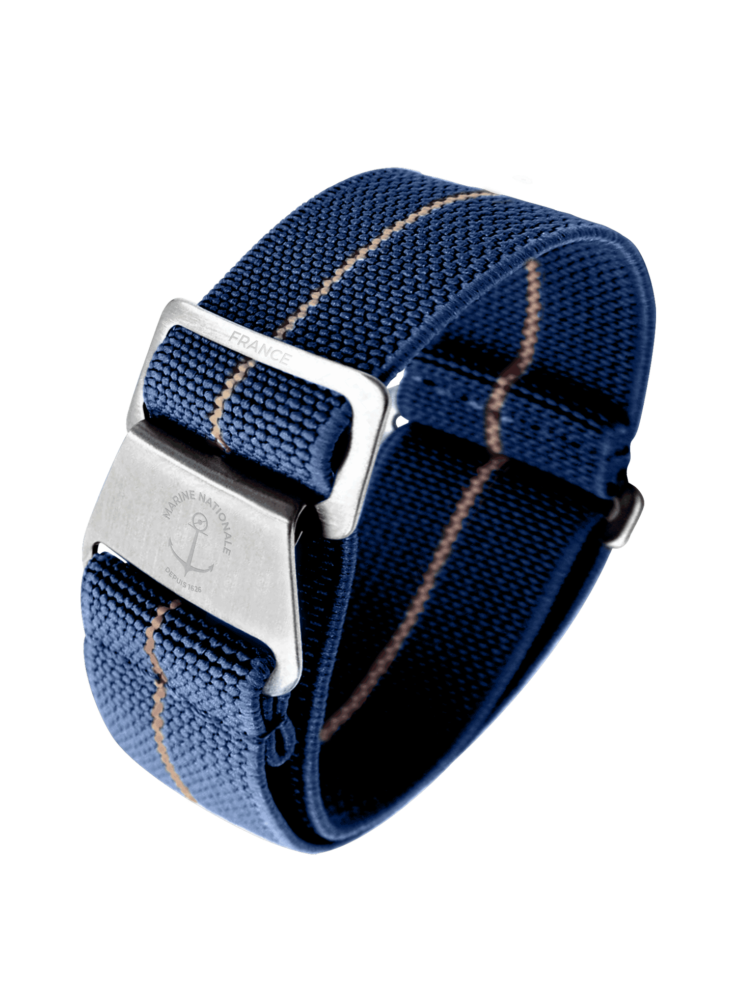YEMA Marine Nationale Parachute Watch Band Blue 19mm | SYMN39-G-SS - www.Shopthatapp.com