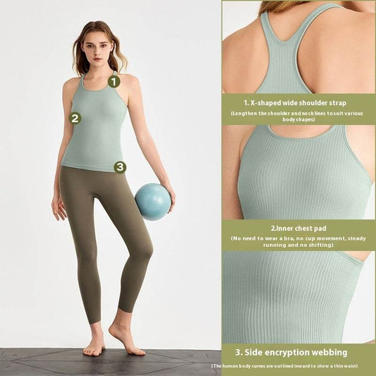yoga clothes sleeveless Vest With Chest Pad Workout Top - www.Shopthatapp.com #