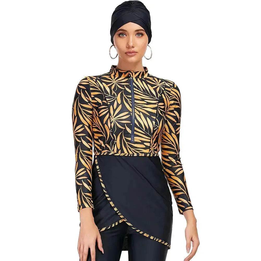 Zipper Arab Swimsuit Burkini Women - www.Shopthatapp.com