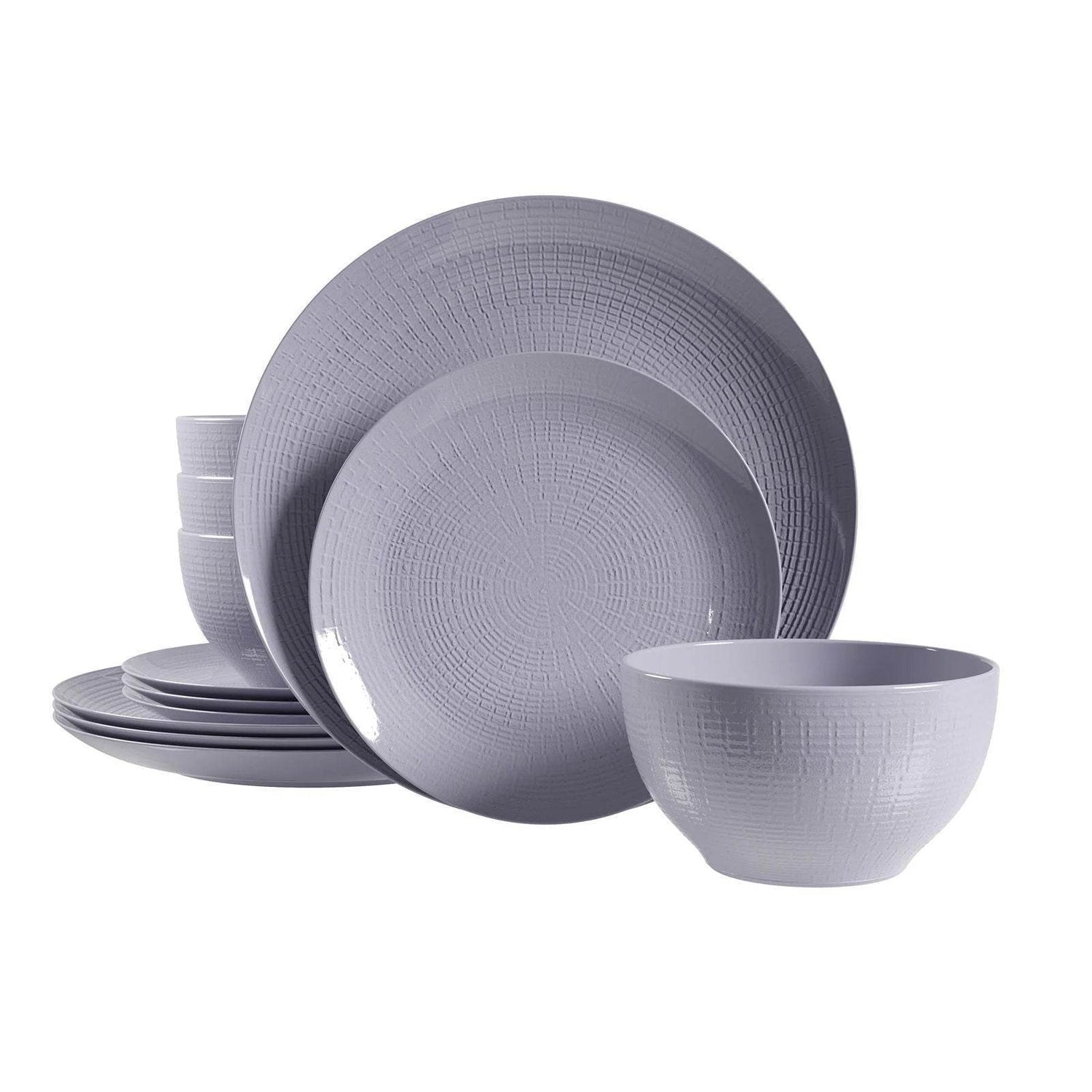 Elegant collection of luxury dinnerware sets featuring stylish plates and bowls in soft grey tones