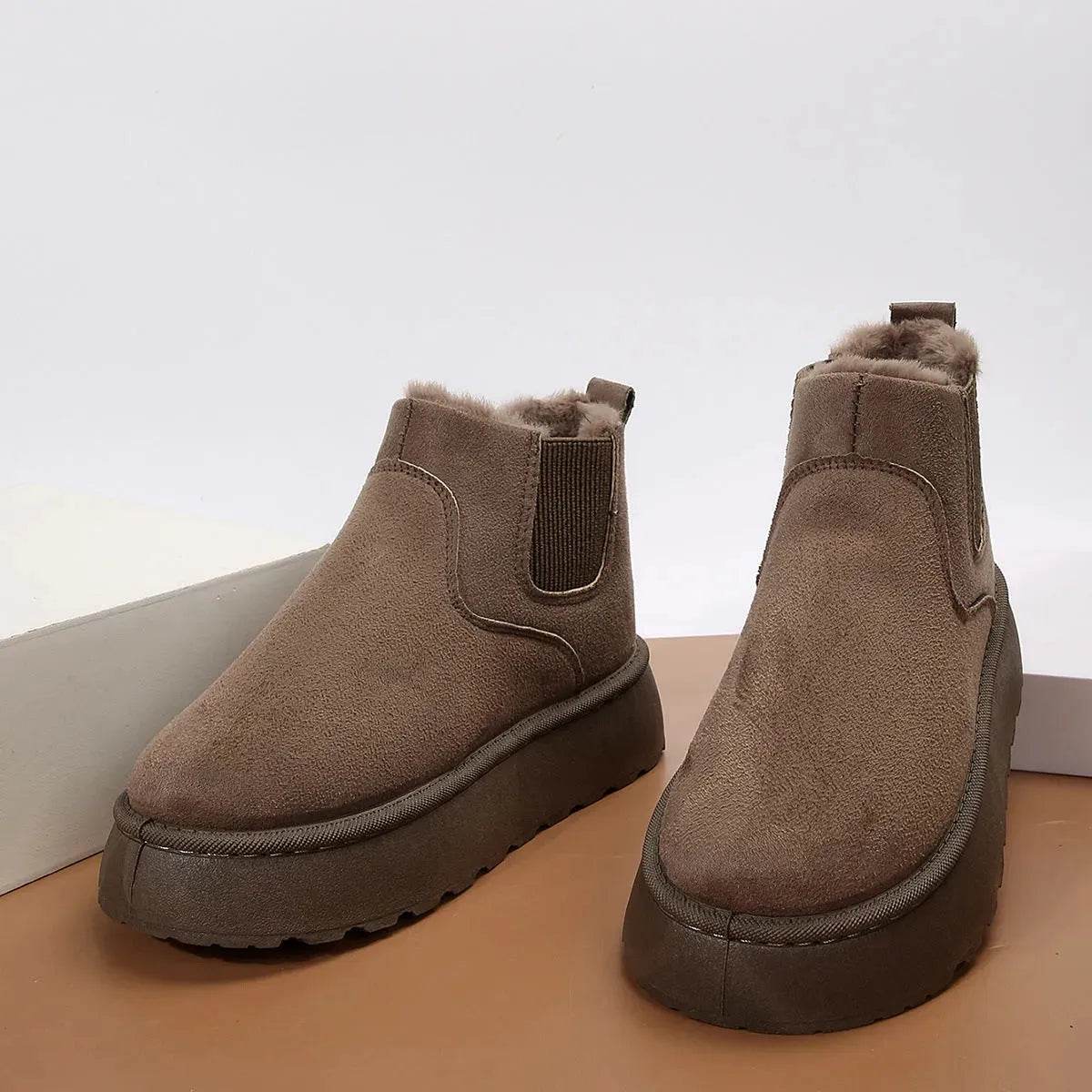 Women's Plush Boots Winter Warm Fleece Thick Flats Snow Boots Fashion Shoes - www.Shopthatapp.com