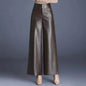 High Waist Thick Loose Big Leg Straight All-matching Wide Leg Leather trouser Pants For Women - www.Shopthatapp.com