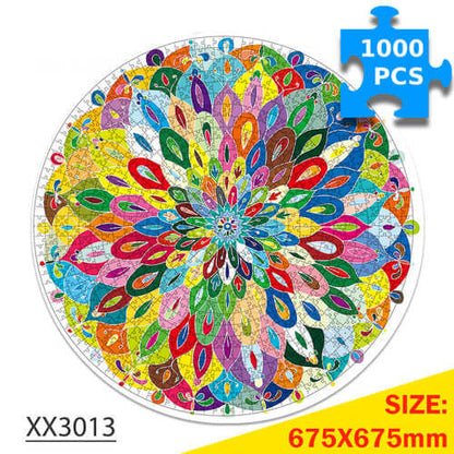 Puzzle rond en plumes de paon, 1 000 pièces | KidsToyLover