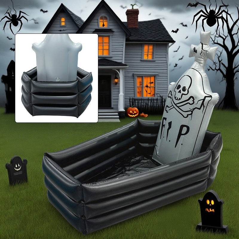 Halloween Inflatable Skull Tombstone Ice Bar - www.Shopthatapp.com
