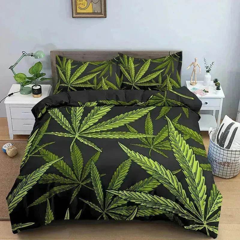 Colorful Psychedelic Weed Leaf Bedding Set - www.Shopthatapp.com
