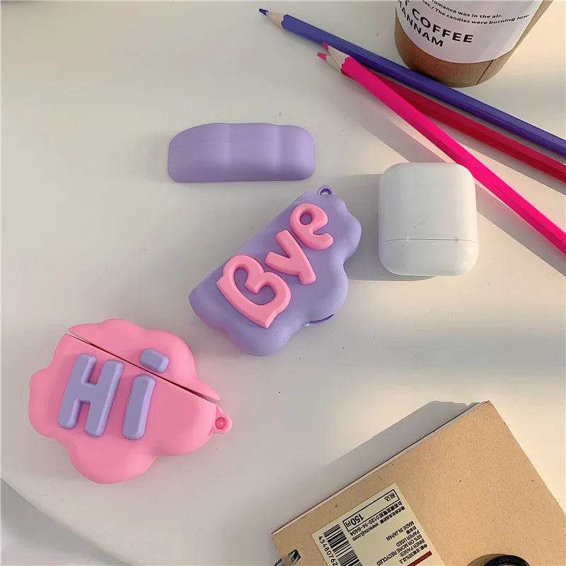 Cute Cartoon Lettered Airpod Earphone Silicone Protective Case - www.Shopthatapp.com