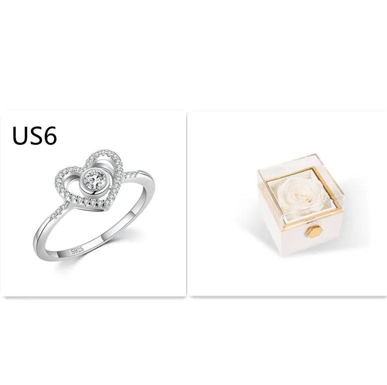 Fashion Acrylic Rotating  Valentine  Rose Jewelry gift  Box - www.Shopthatapp.com