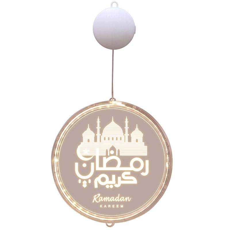 Acrylic Moon Castle Eid Al Fitr Ramadan Hanging Lamp Battery - www.Shopthatapp.com