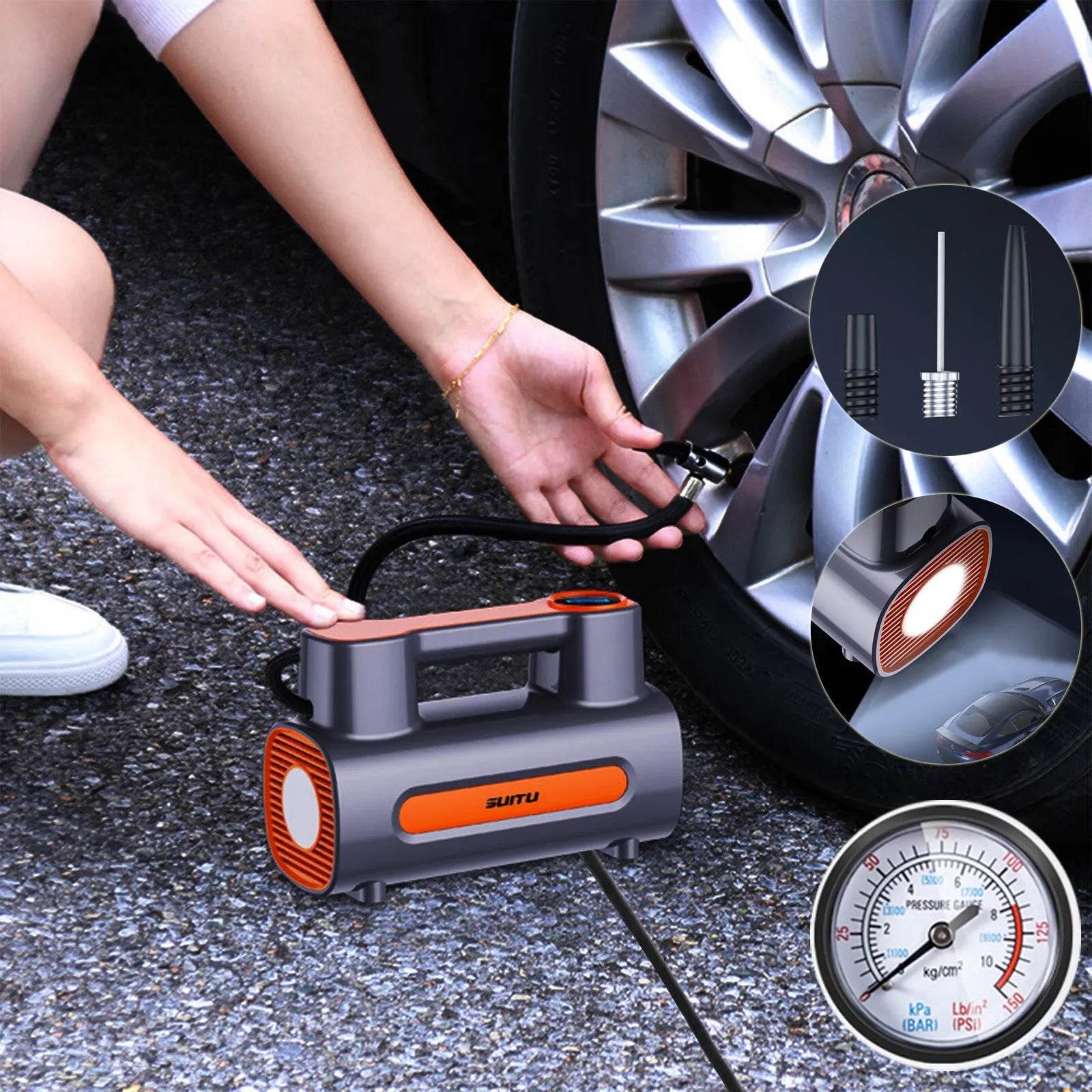 Tire Inflator 12V DC Portable Compressor Electric DC Auto Tire Pumps For Car Tires - www.Shopthatapp.com