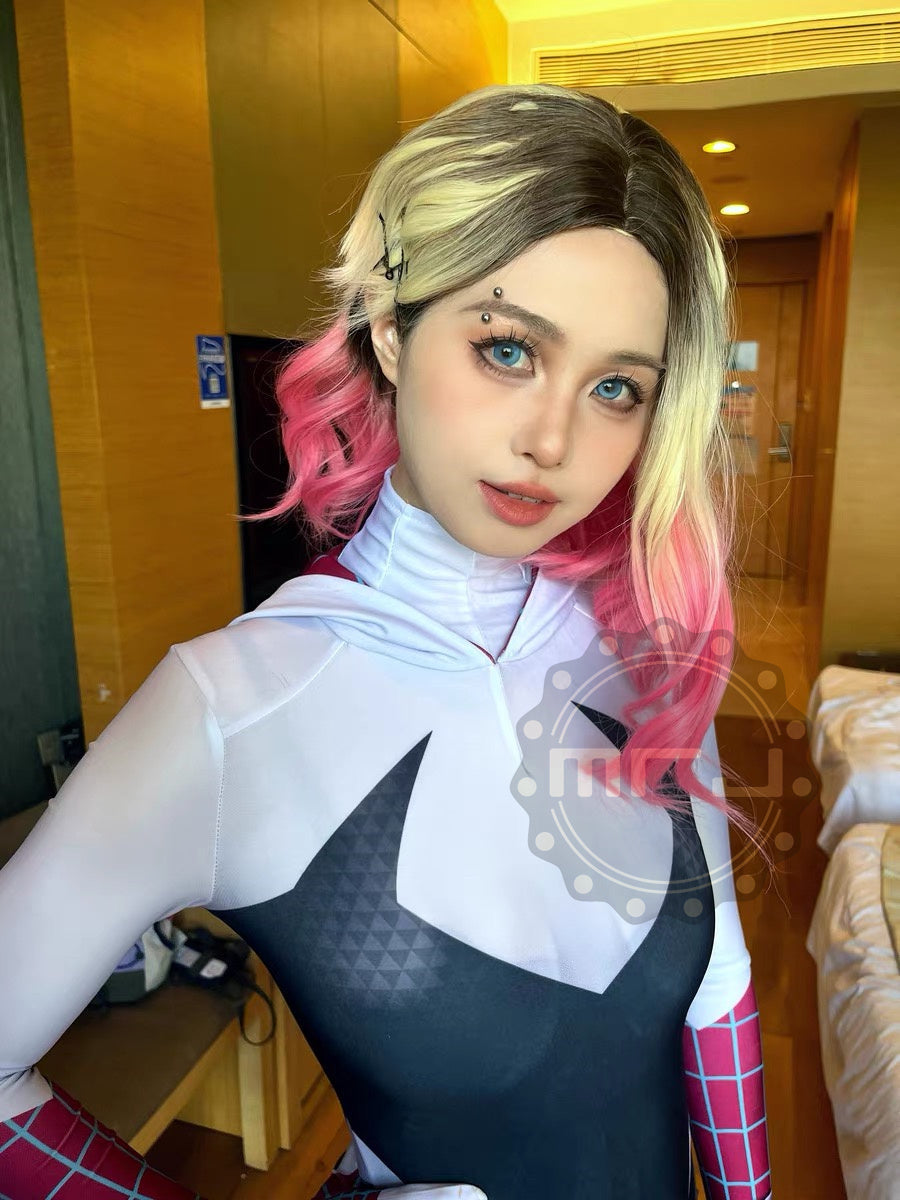 Super Hero Spider Gwen Cosplay Full Bodysuit Halloween Costume Zentai - www.Shopthatapp.com