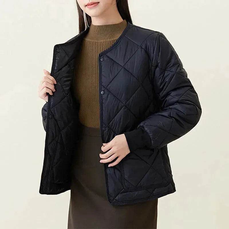 Quilted Padded Coat Winter Jacket With Pockets Lightweight Outerwear For Women's Clothing - www.Shopthatapp.com