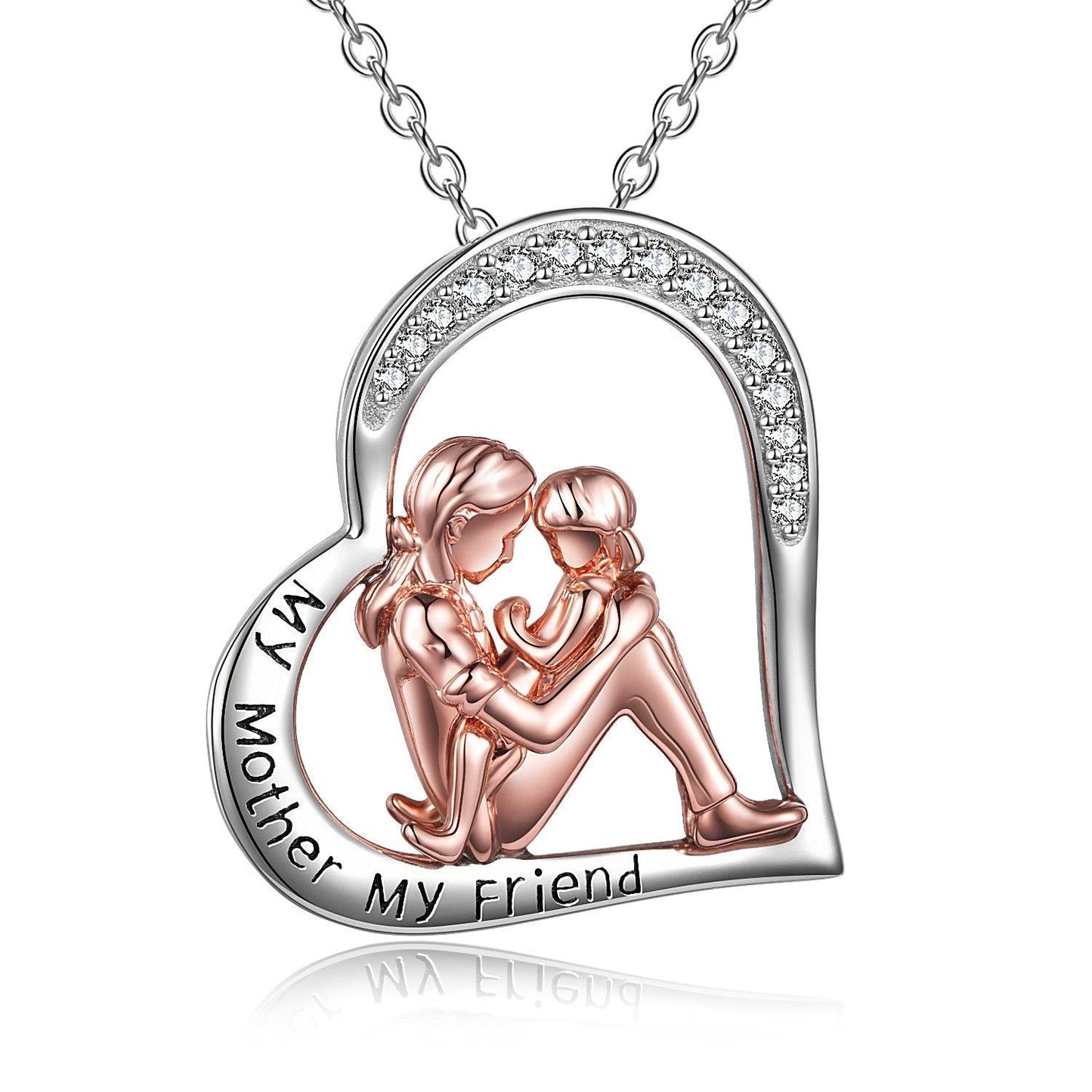 Mother's Day Necklace 925 Sterling Silver Engraved My Mother My Friend - www.Shopthatapp.com