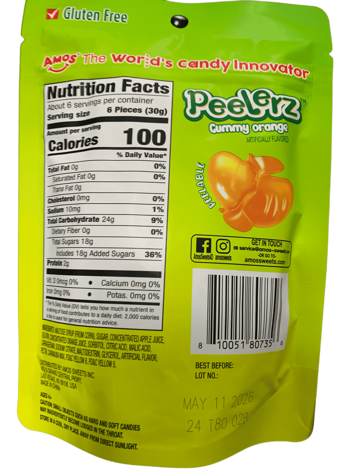 Amos Peelerz Orange Gummies 170G - U.S Edition - www.Shopthatapp.com