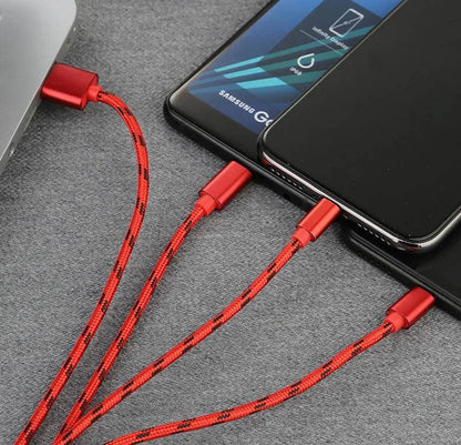 Three-in-one Mobile Phone Charging Cable - www.Shopthatapp.com