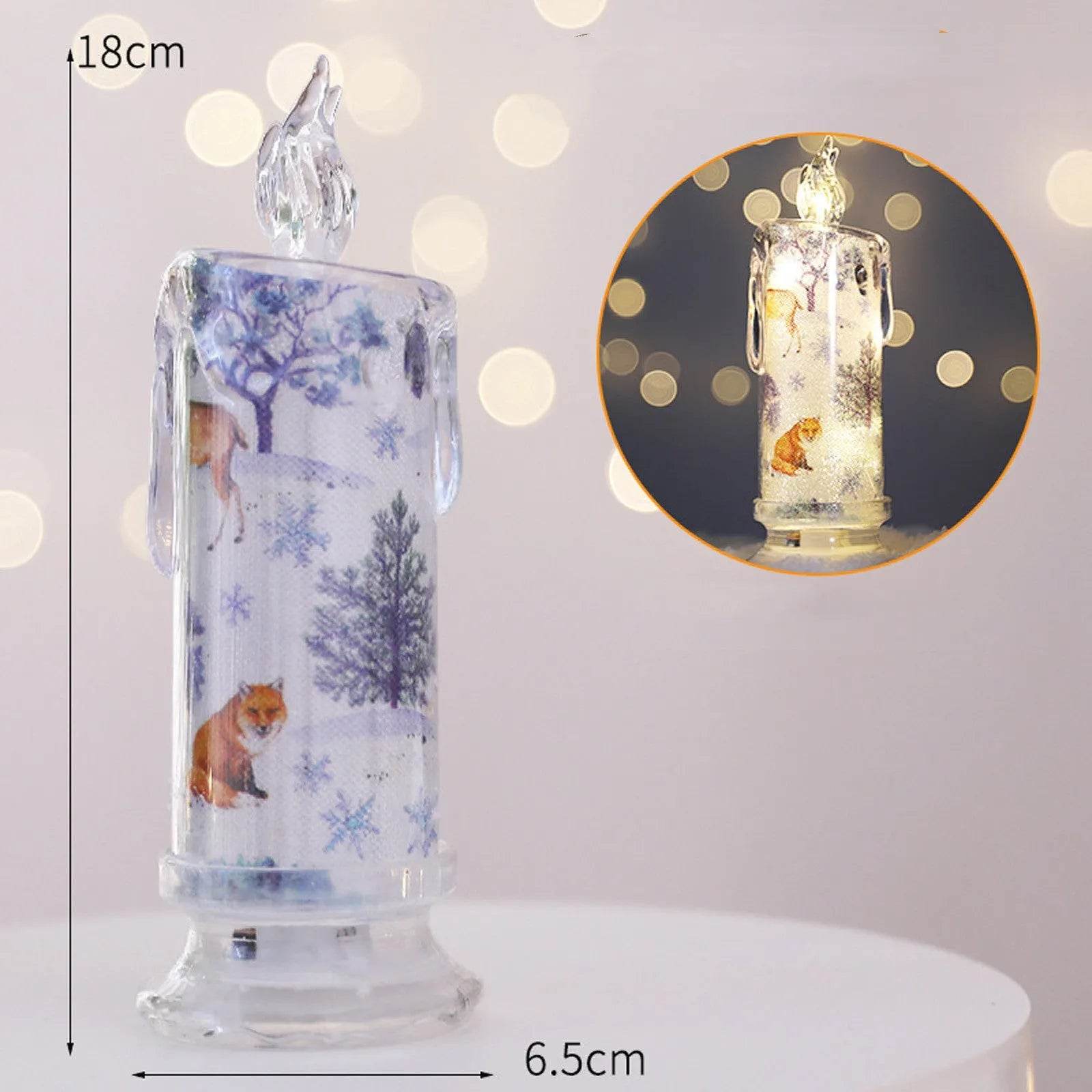 Christmas Transparent Electronic Flameless Candles Decorative Gifts - www.Shopthatapp.com