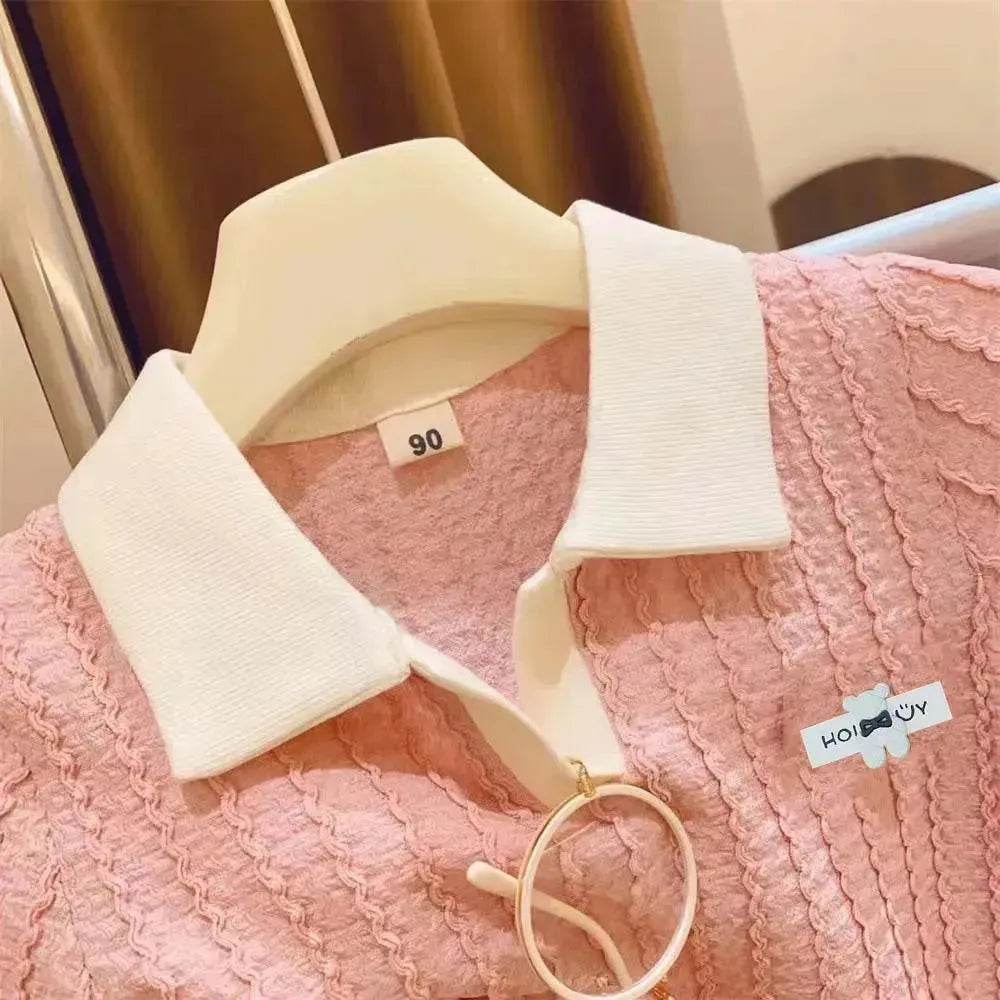 Casual Summer Girls' Suit Shorts Polo Two-piece Set - www.Shopthatapp.com