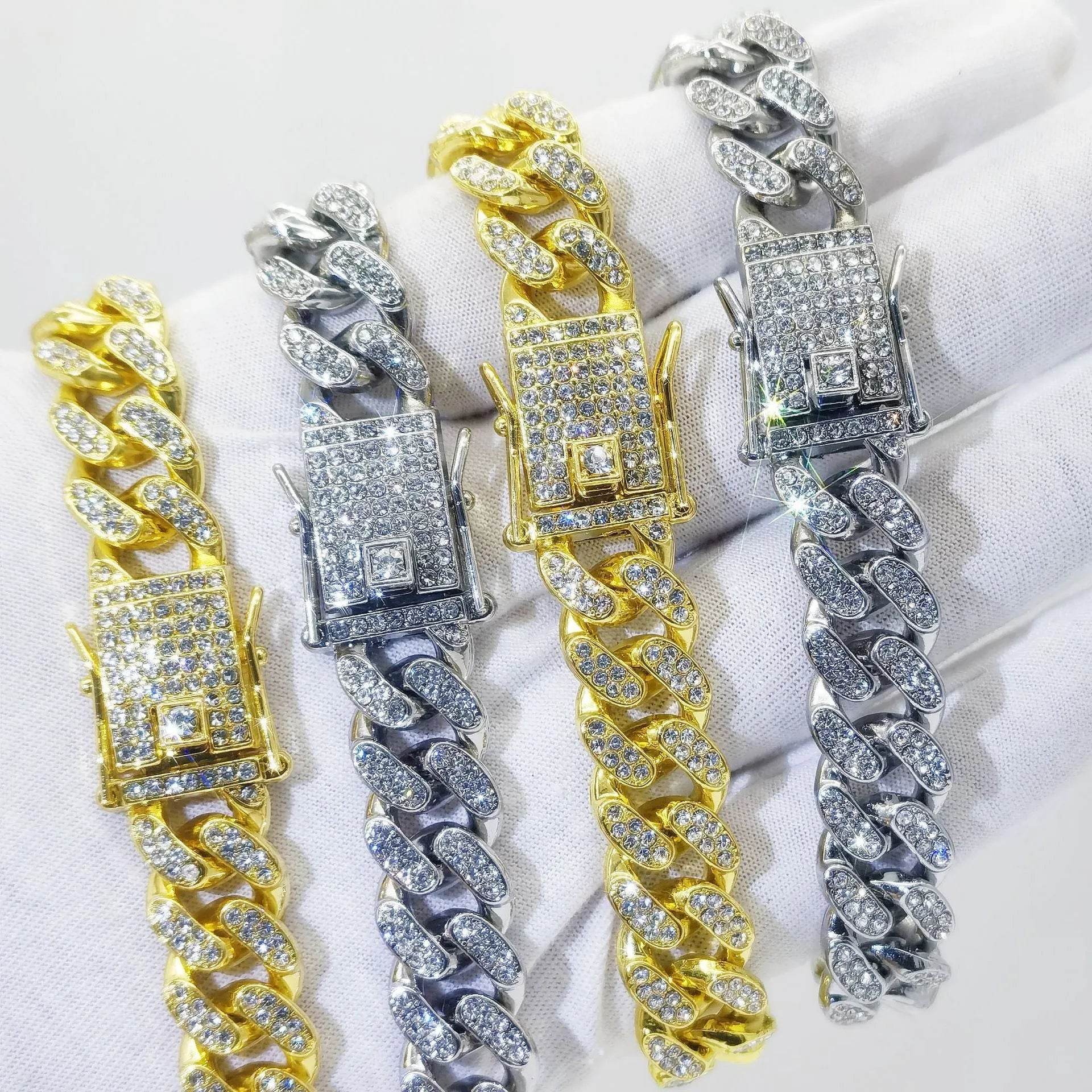 Flat Cuban Link Chain Diamond Bracelet - www.Shopthatapp.com