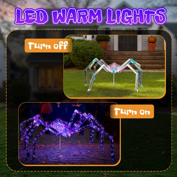 3ft Prism Spider, Illusion, 340 Purple Copper Wire Light, 4.5V 3.6W Halloween Standing Decoration US Specification - www.Shopthatapp.com