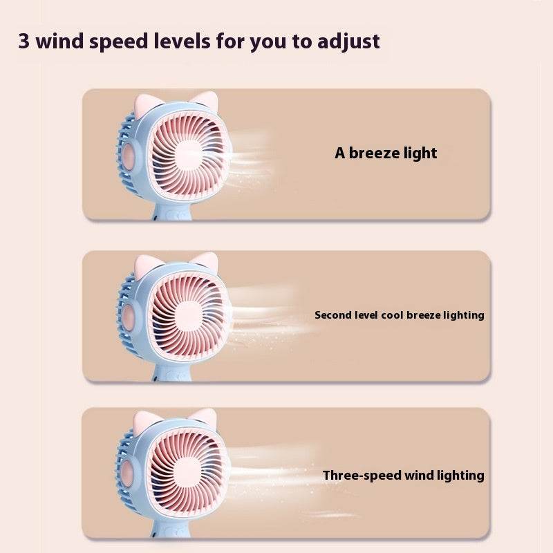 Small Handheld Fan Desktop Cartoon Mini Electric Usb Student Portable Gift - www.Shopthatapp.com