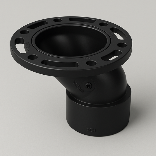LESSO ABS 4×3 Offset Closet Flange — Adjustable Hub DWV | 1-1/2″ Offset, 360° Rotating Ring | ASTM D2661, CSA B181.1, cUPC - www.Shopthatapp.com
