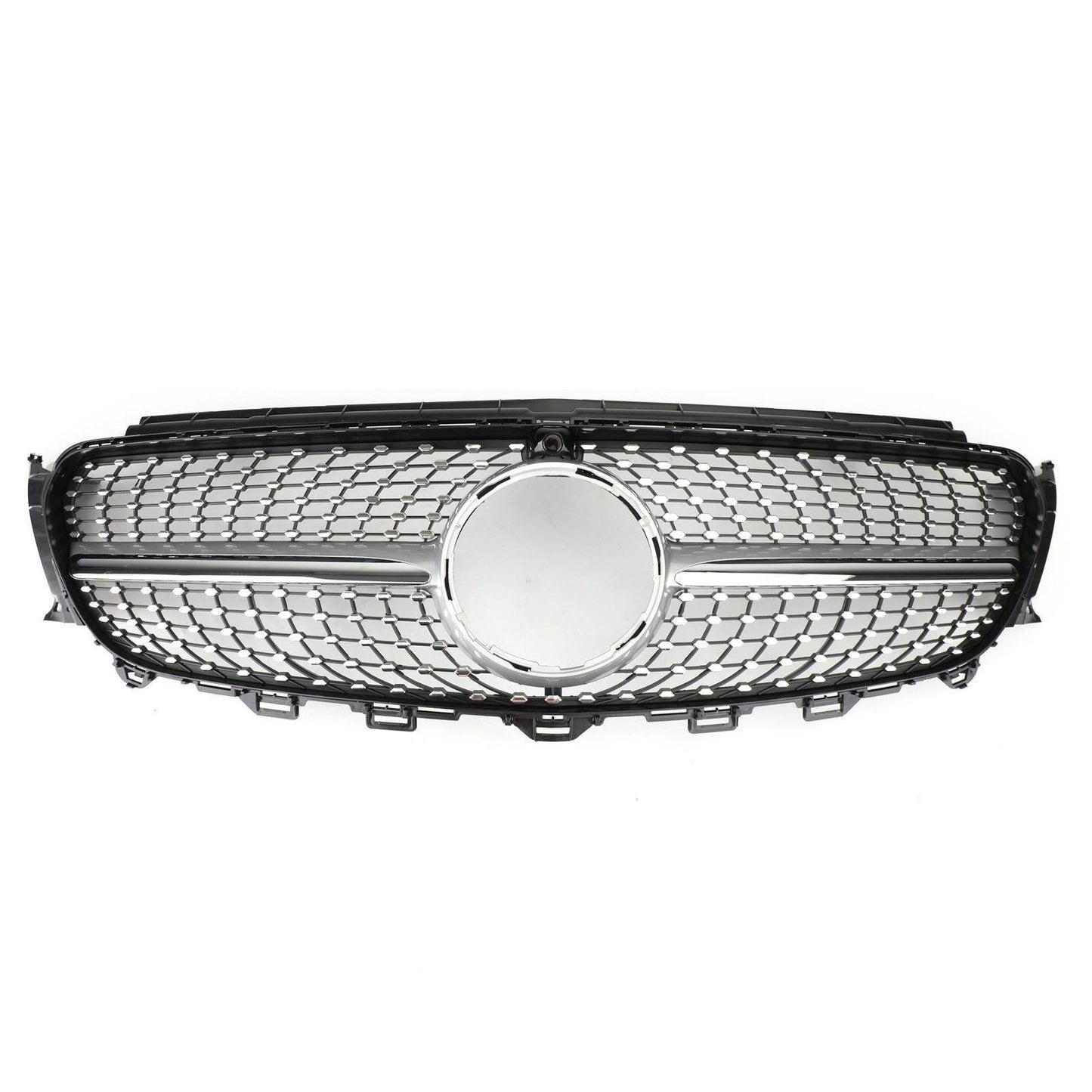 Diamond Silver Edge Front Grille For 2016 To 2019 Mercedes-Benz W213 E300 E400 - www.Shopthatapp.com