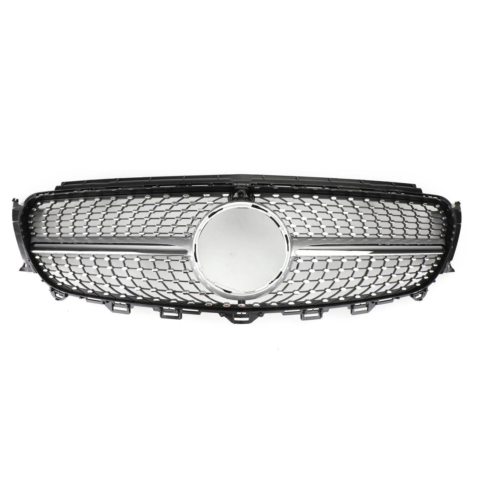 Diamond Silver Edge Front Grille For 2016 To 2019 Mercedes-Benz W213 E300 E400 - www.Shopthatapp.com