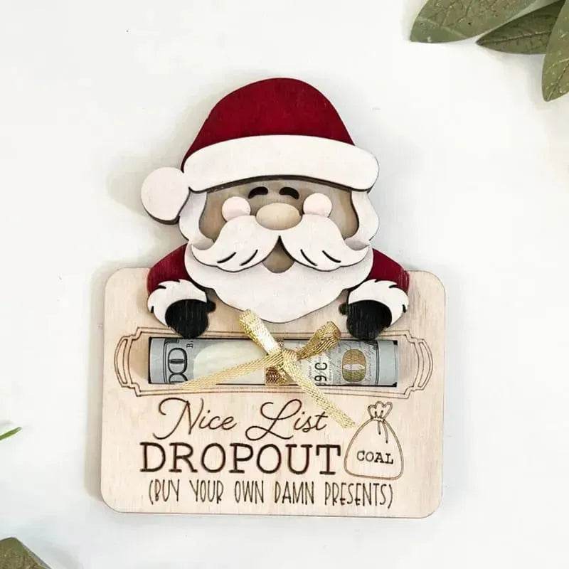 Wooden Cute Santa Claus Cash And Gifts Card Clamp Creative Christmas Decoration Ornaments - www.Shopthatapp.com