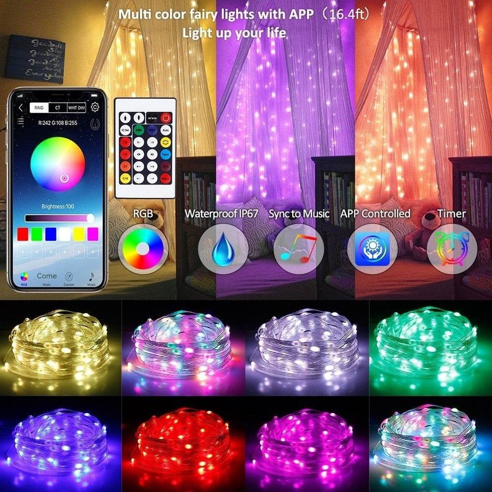 Smart Point Control Voice Control Lighting Chain Mobile Phone Bluetooth APP Control - www.Shopthatapp.com