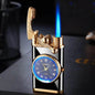 New Lighter With Electric Watch Rocker Arm Automatic Ignition Straight Blue Flame Lighter Creative Real Dial Inflatable Windproof Cigar Lighter Men's Watch Gift - www.Shopthatapp.com