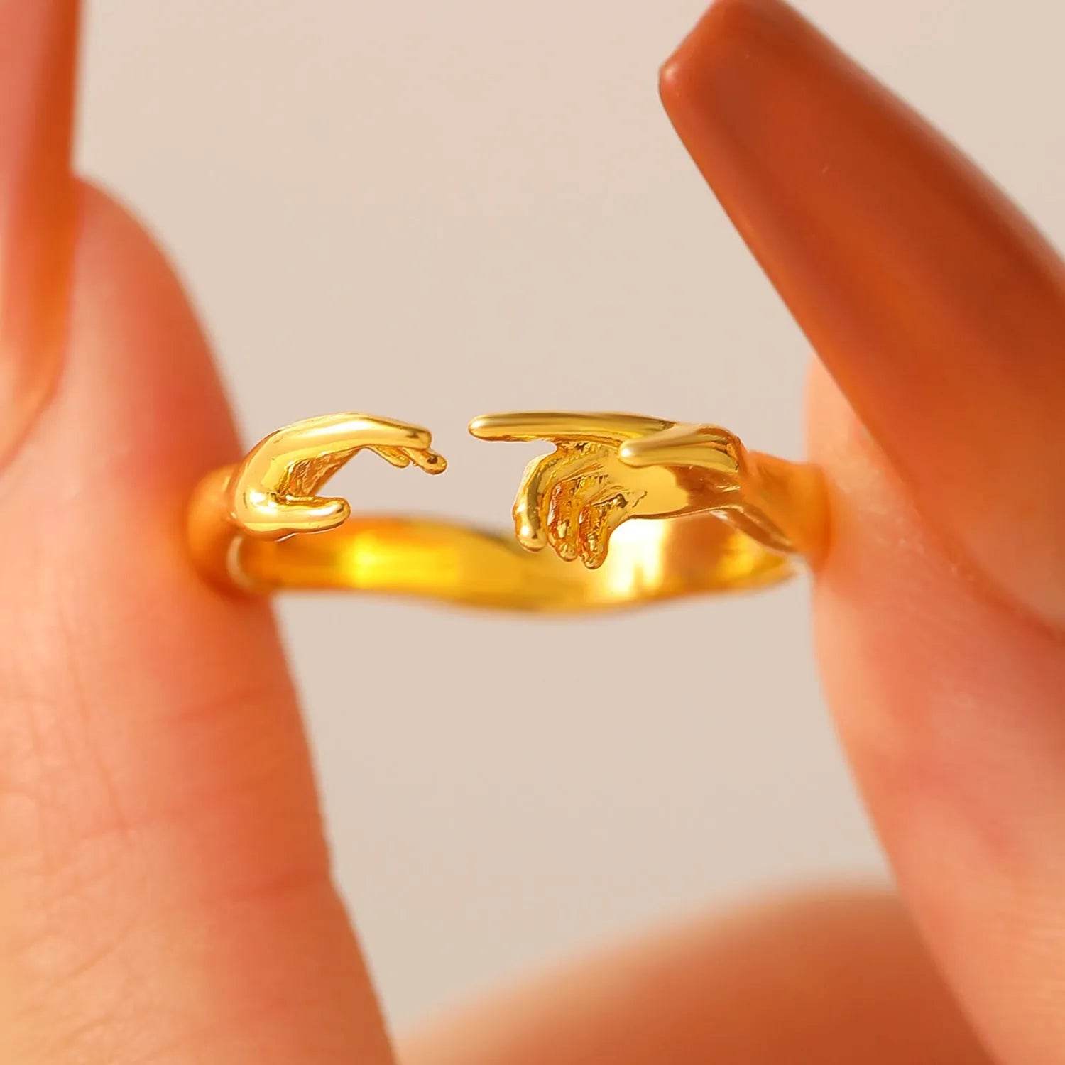 Opening Adjustable Two-hand Rings Fashion Personality Ring For Valentine's Day Jewelry - www.Shopthatapp.com