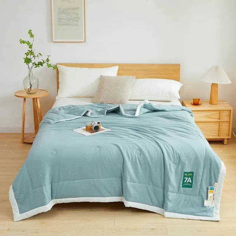 Washable Raw Cotton Summer Cooling Quilt Sage duvet cover - www.Shopthatapp.com