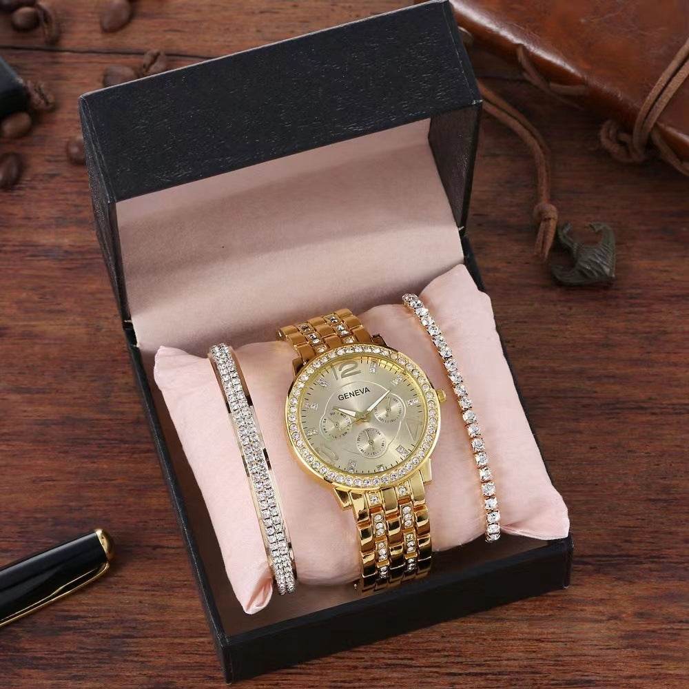 Unisex Three-piece Bracelet Watch for women - www.Shopthatapp.com