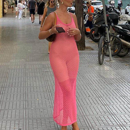 Solid Color Knitted Hollow Beach Bikini Swimsuit Blouse - www.Shopthatapp.com