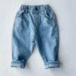 Children's Neutral New Simple Fashion Easy To Match Elastic Waist Casual Denim Trousers for kids - www.Shopthatapp.com