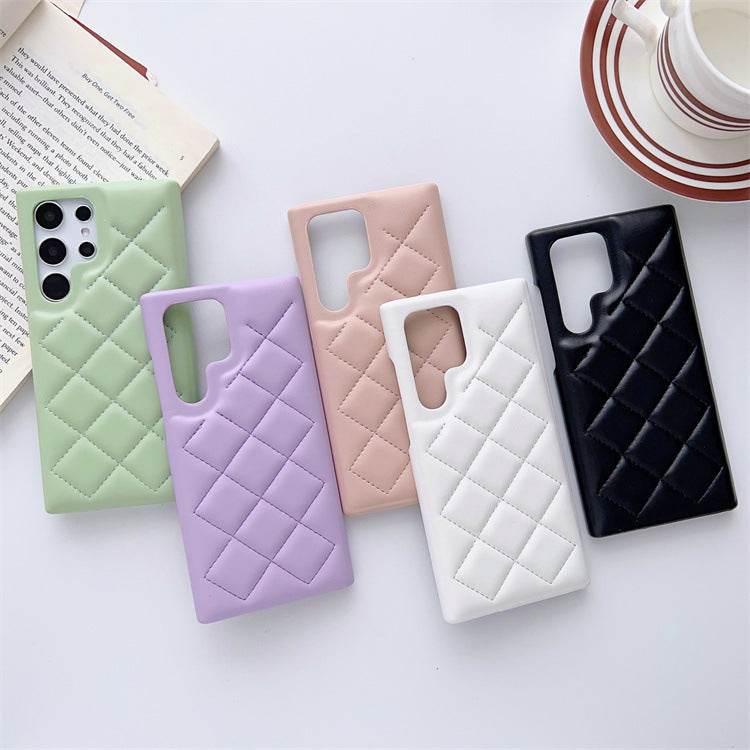 Diamond Plaid Samsung leather Phone case