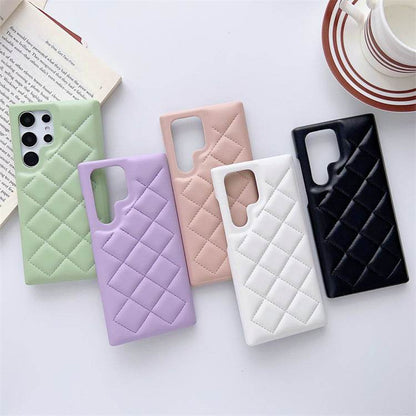 Diamond Plaid Samsung leather Phone case